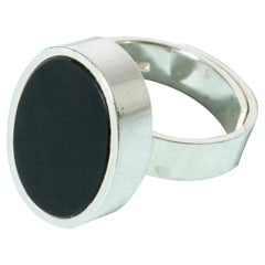 Anello in argento e onice di Elis Kauppi, Finlandia, anni '60