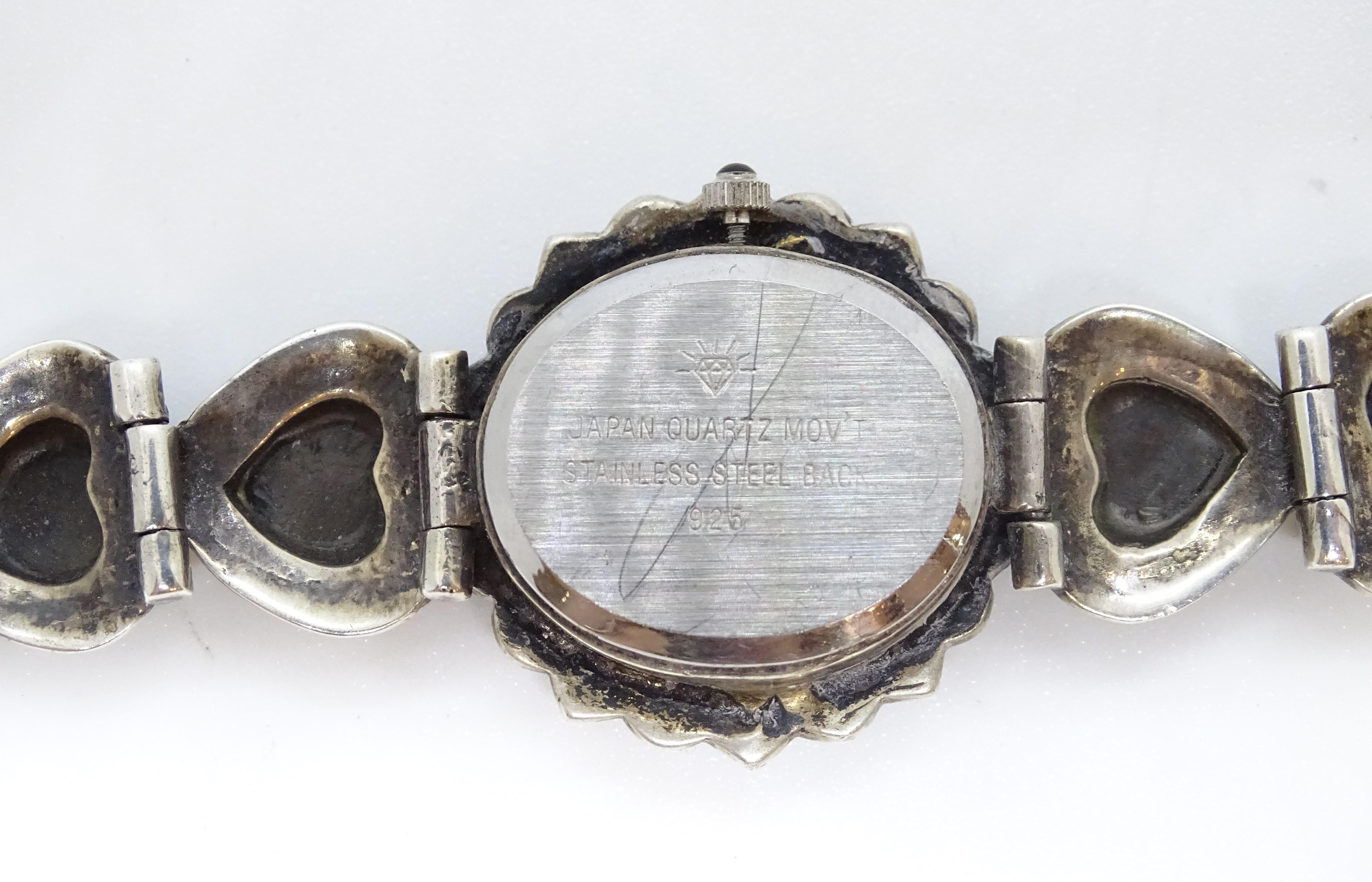 Silber- und Onyx-Uhr für Frauen - Vintage, s. XX im Angebot 6