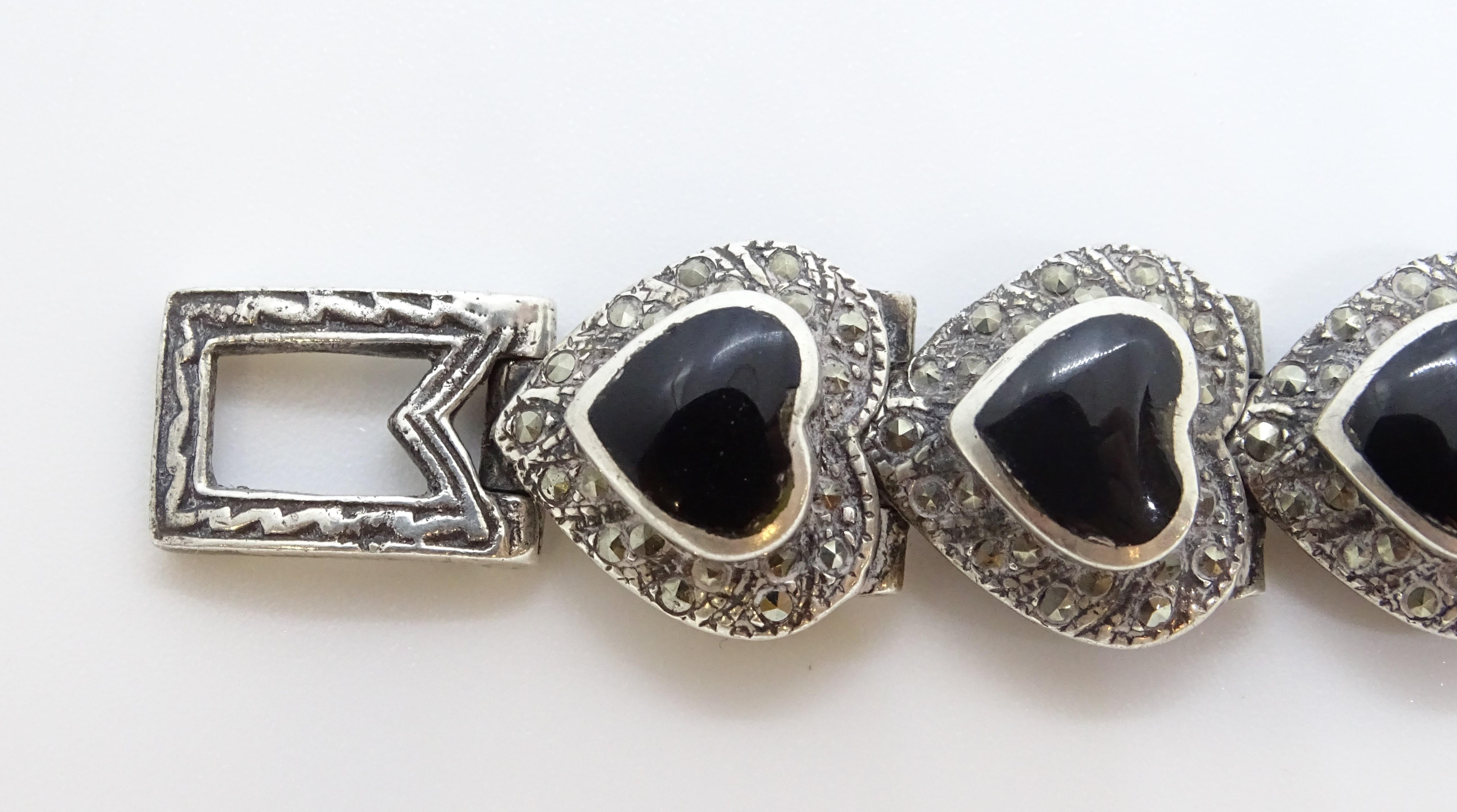 Silver and onyx watch for women - Vintage, s. XX For Sale 8