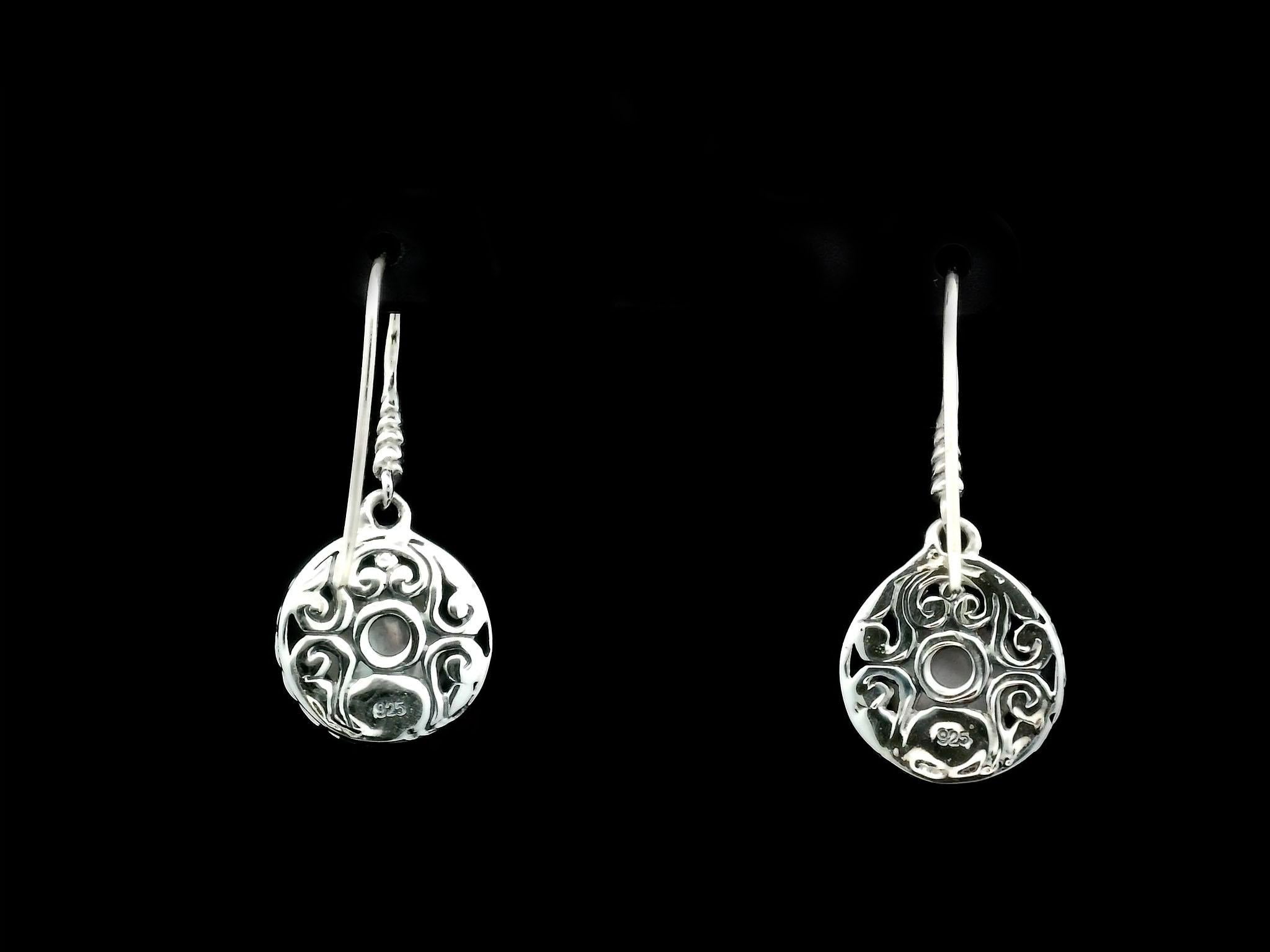 Women's Silver and Pearl Balinese Earrings For Sale