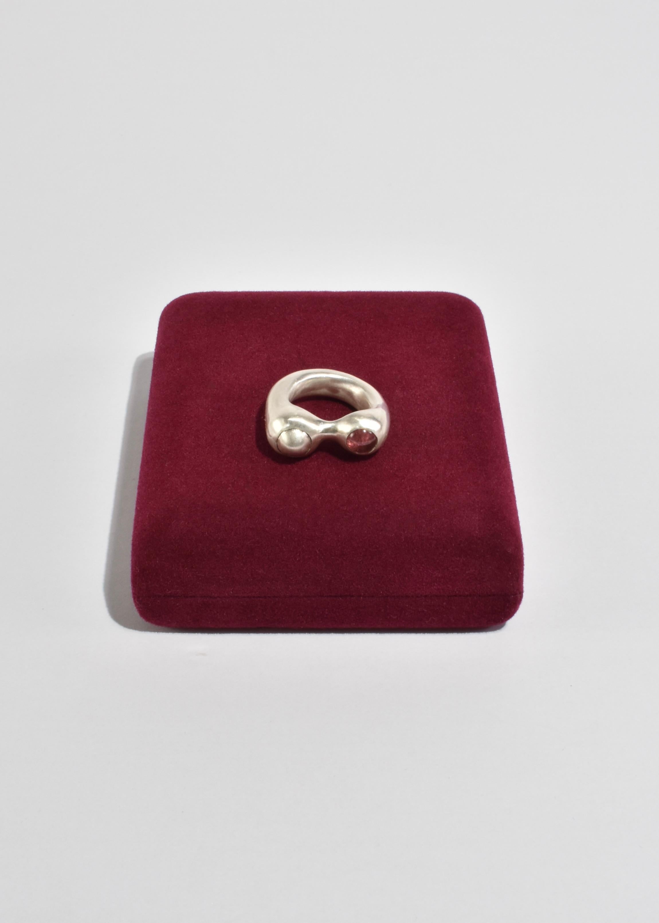 Silver and Pink Tourmaline Esme Ring For Sale 1