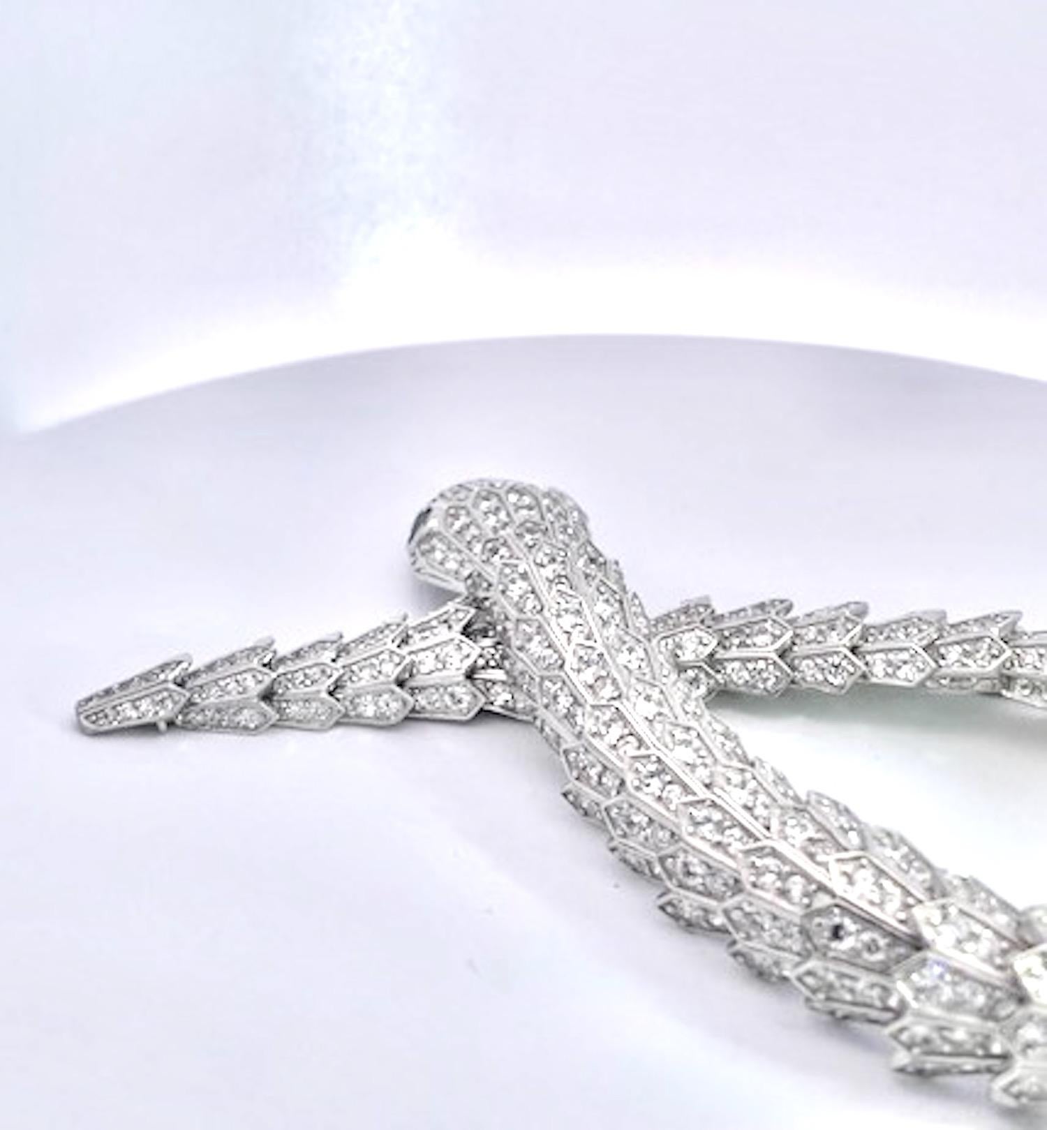 Schlangenarmband aus Silber und Strass im Stil von Bulgari im Angebot 1