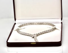 Silver and Rhinestone Snake necklace in the style of Bulgari