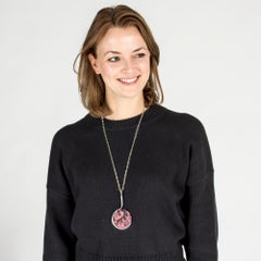 Silver and Rhodonite Pendant by Jens Asby, Denmark, 1970s