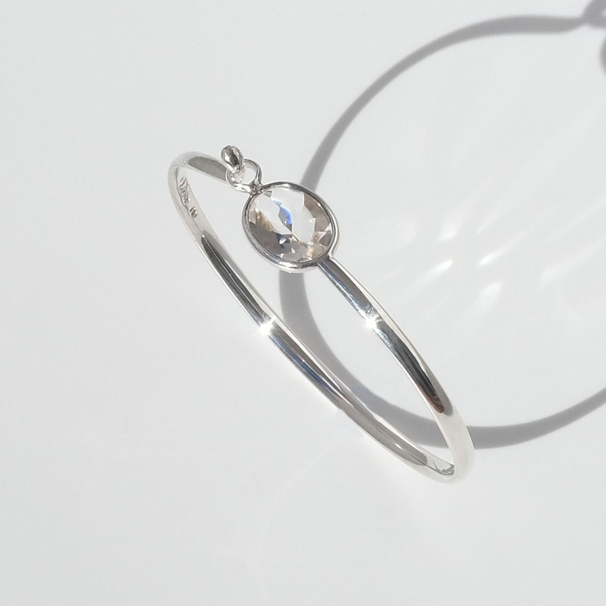 Mixed Cut Silver and Rock Crystal Bracelet by Vivianna Torun Bülow-Hübe for Georg Jensen