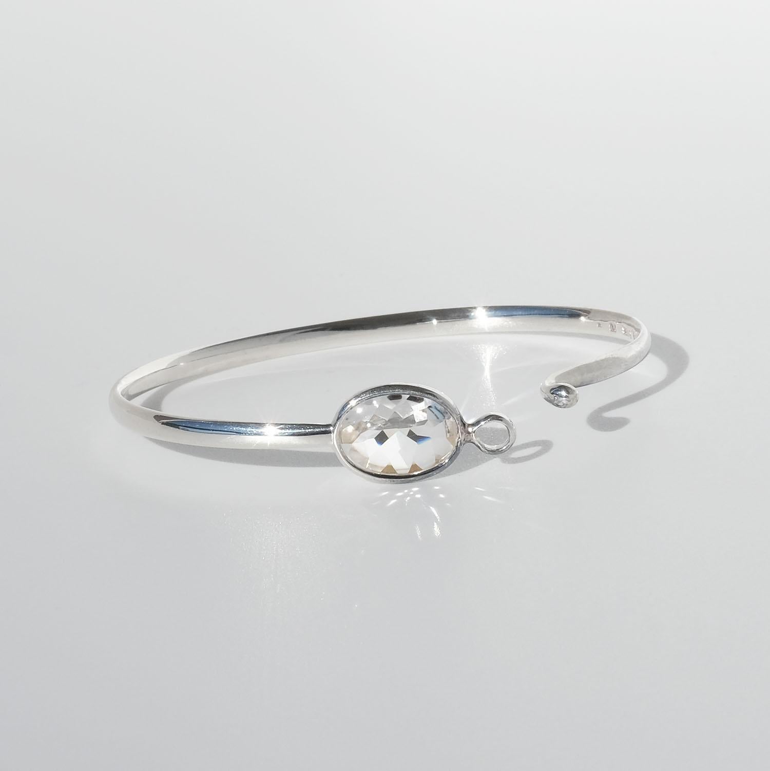 Silver and Rock Crystal Bracelet by Vivianna Torun Bülow-Hübe for Georg Jensen 1