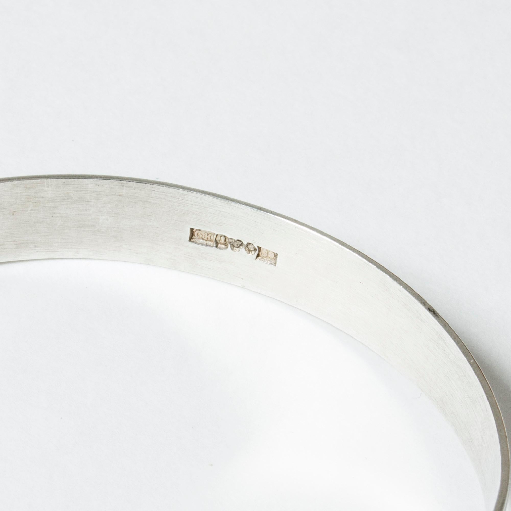 Silver and Rock Crystal Bracelet from Kaplans, Sweden, 1967 4