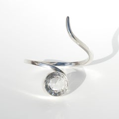 Bracciale in argento e cristallo di rocca di Isaac Cohen Made 1966