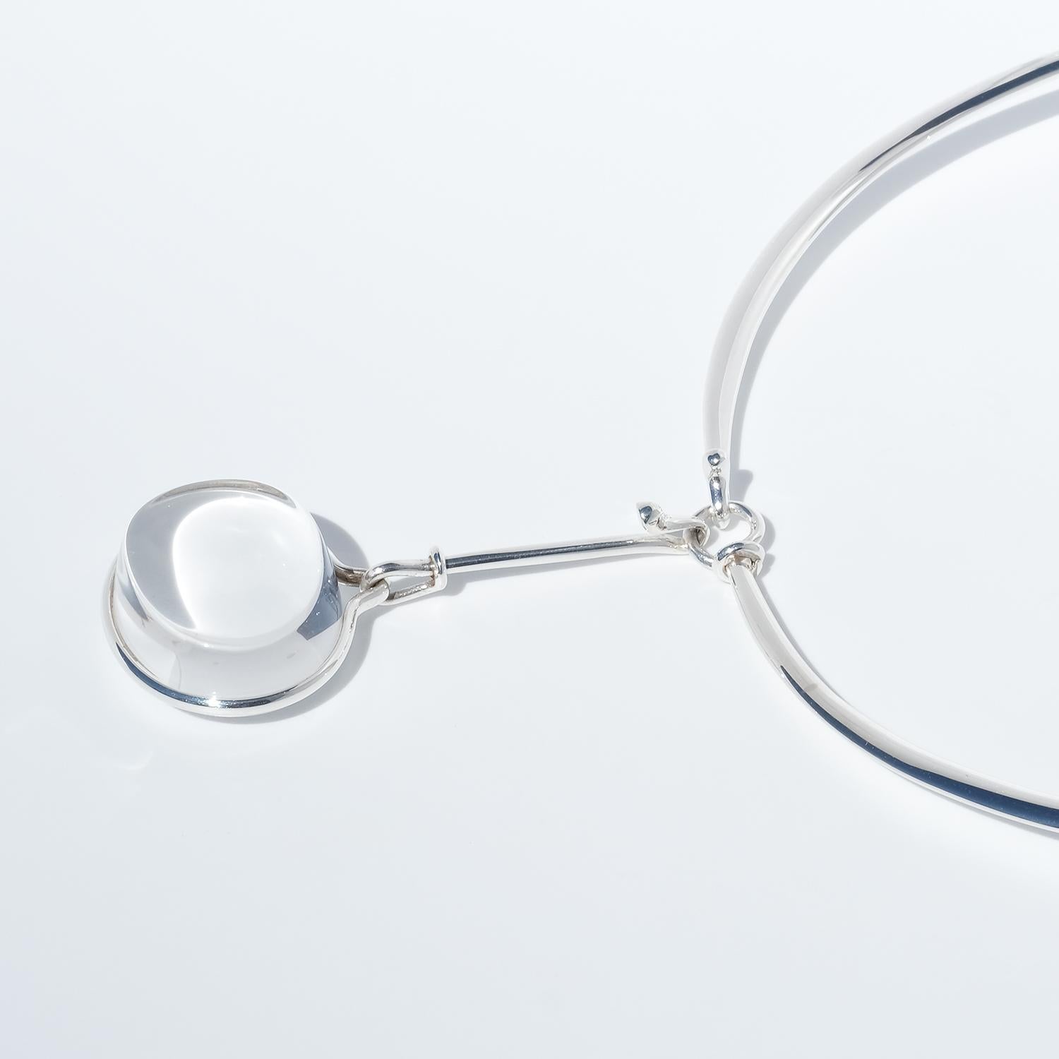 Anillo de plata y cristal de roca para el cuello de Vivianna Torun Bülow-Hübe para Georg Jensen en venta 2