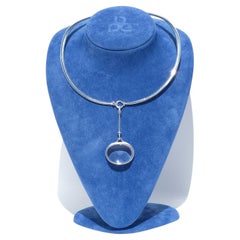 Silver and Rock Crystal Neck Ring by Vivianna Torun Bülow-Hübe for Georg Jensen