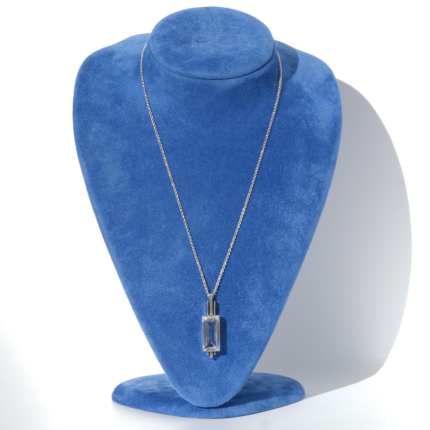 Collana in argento e cristallo di rocca di Ateljé Stigbert Made 1944 in vendita 7