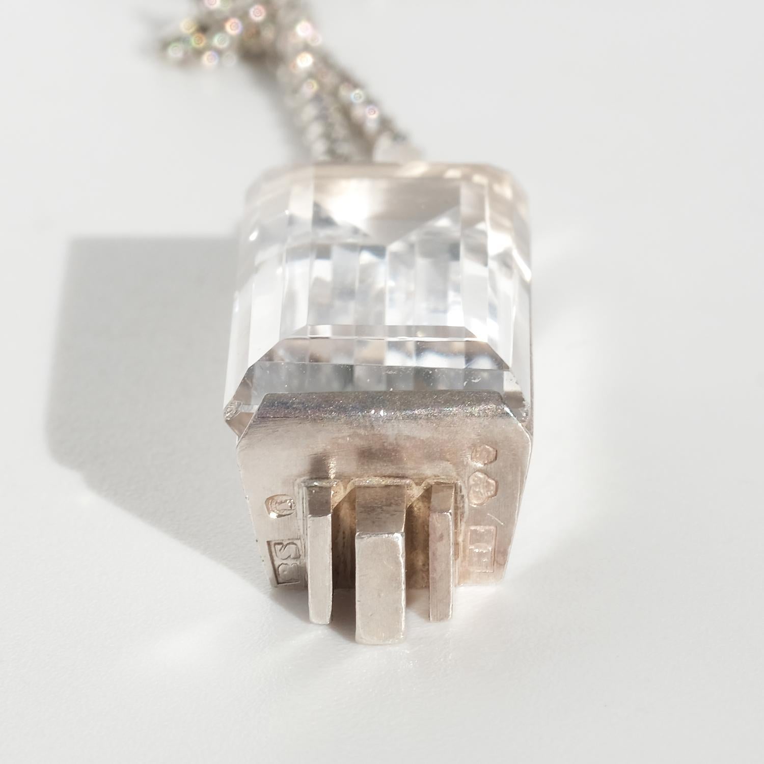 Collana in argento e cristallo di rocca di Ateljé Stigbert Made 1944 in vendita 6