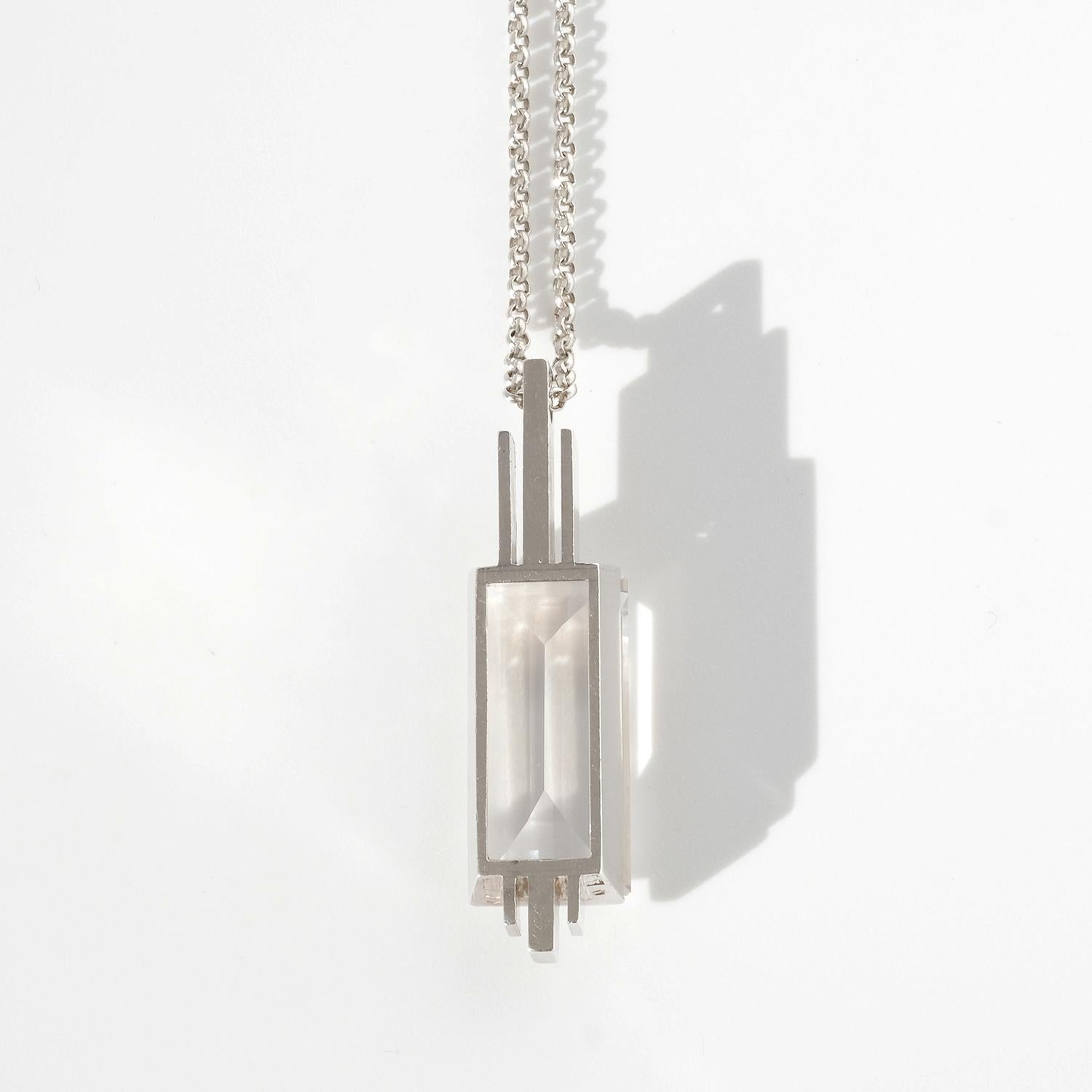 Collana in argento e cristallo di rocca di Ateljé Stigbert Made 1944 In condizioni buone in vendita a Stockholm, SE