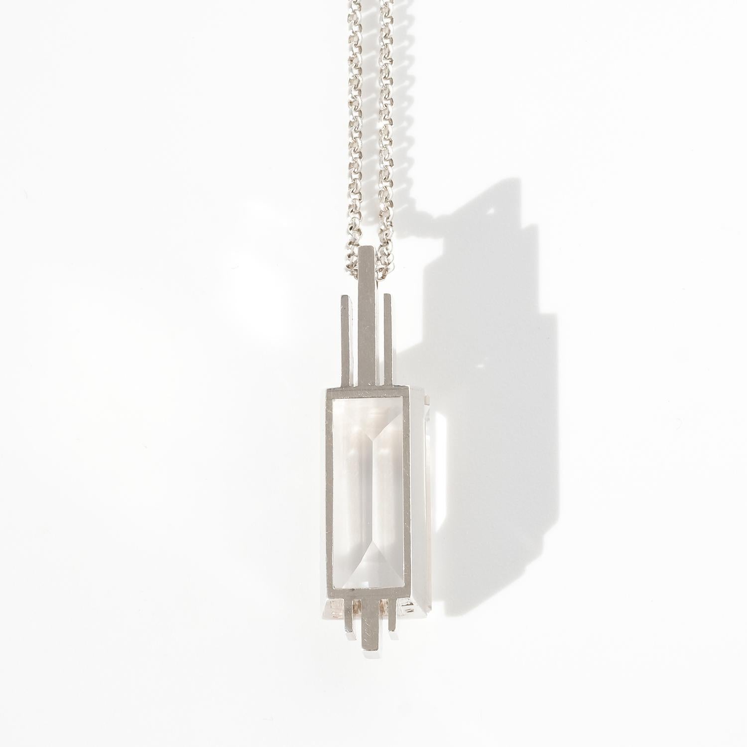 da uomo o donna Collana in argento e cristallo di rocca di Ateljé Stigbert Made 1944 in vendita