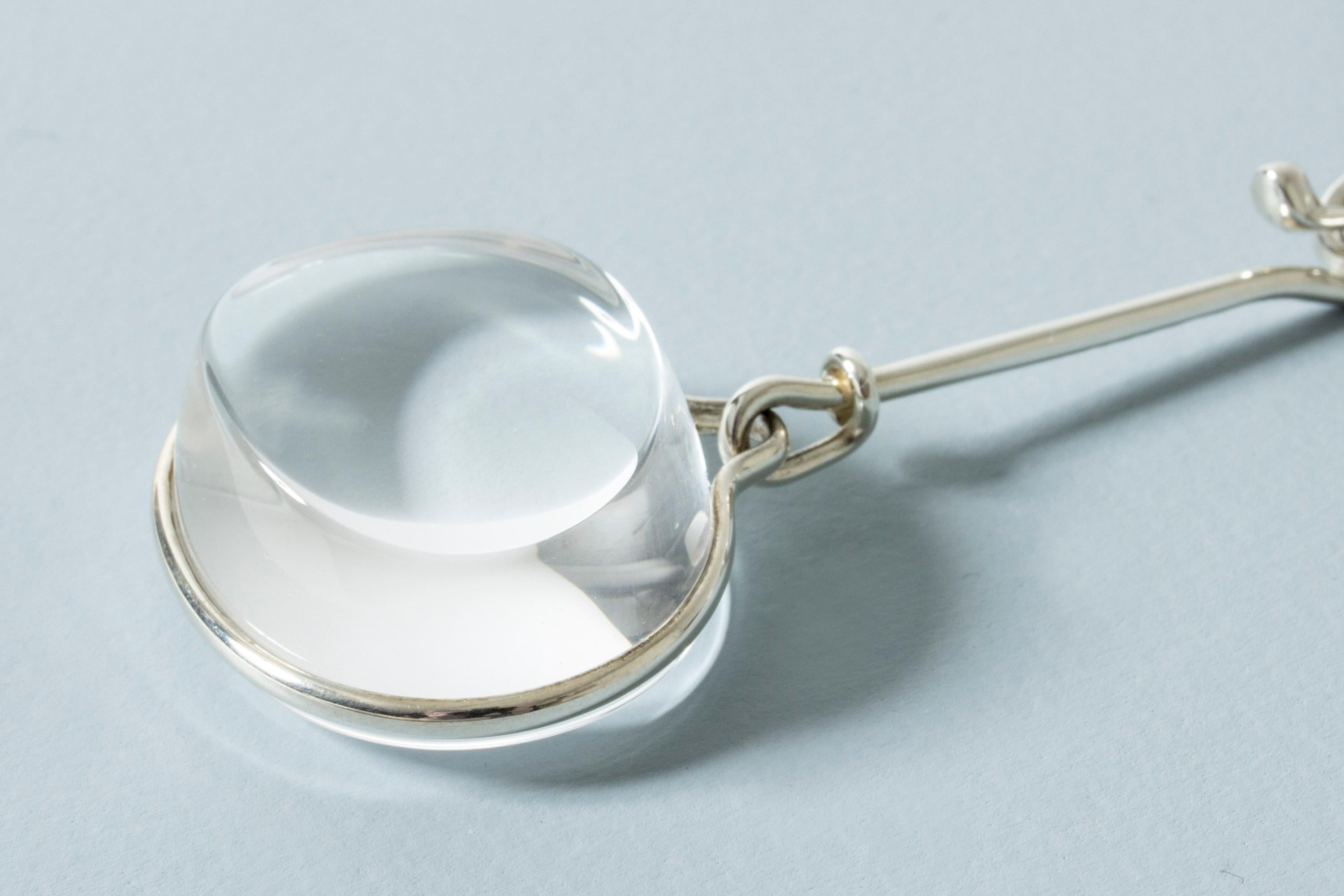 Silver and Rock Crystal Neckring by Torun Bülow-Hübe for Georg Jensen, Denmark In Good Condition In Stockholm, SE