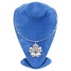 Silver and Rock Crystal Pendant by Swedish Master Peter von Post made in t 1970s