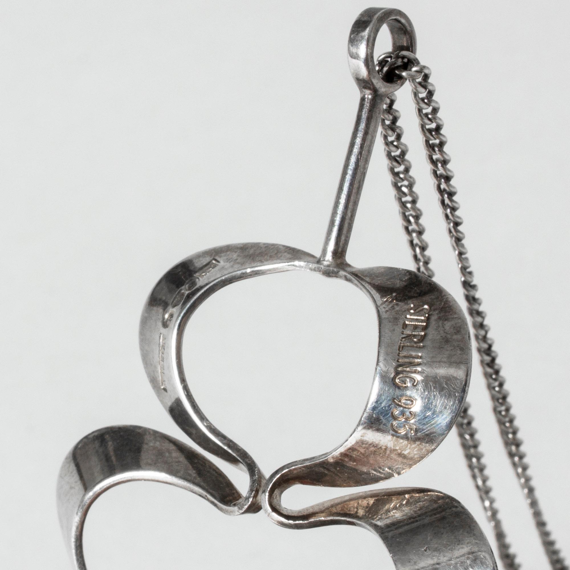 Women's or Men's Silver and Rock Crystal Pendant from Alton, Sweden, 1972