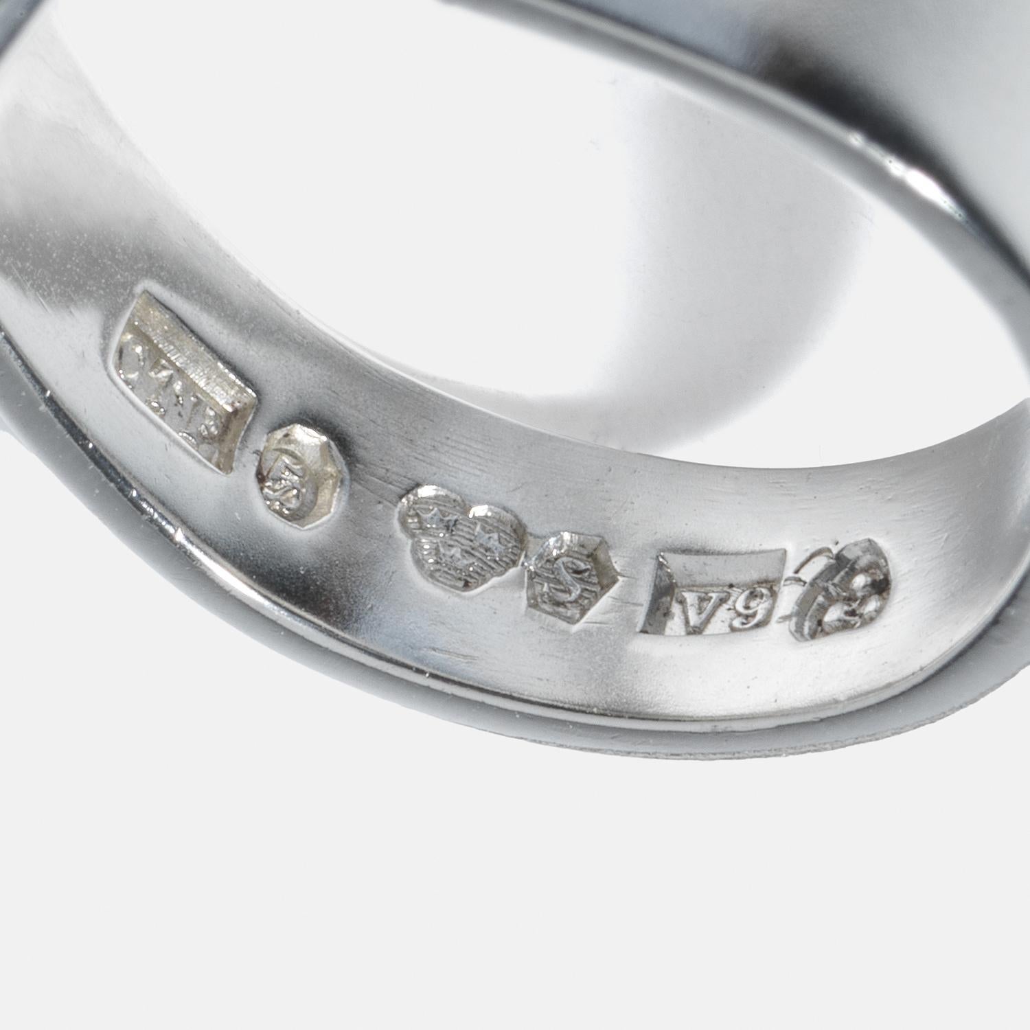 Ring aus Silber und Bergkristall von Carl Forsberg, hergestelltes Jahr 1971 im Angebot 3
