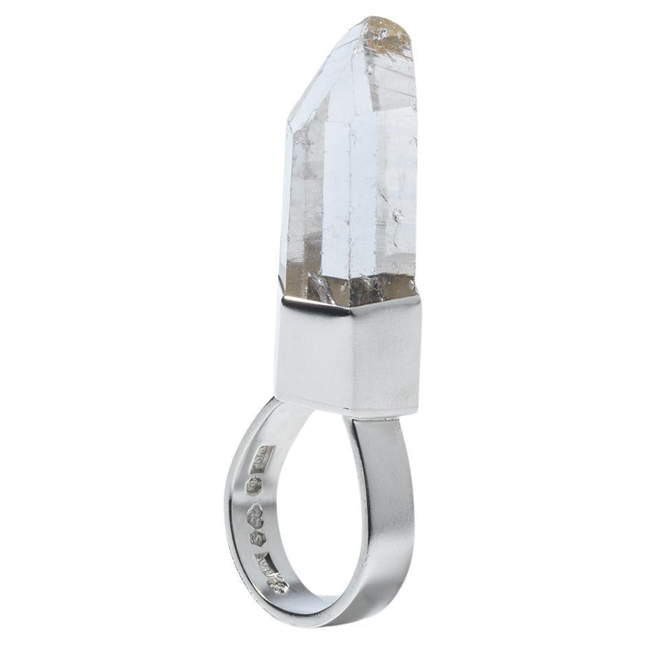 Silver and Rock Crystal Ring by Carl Forsberg Made Year 1971