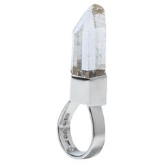 Retro Silver and Rock Crystal Ring by Carl Forsberg Made Year 1971