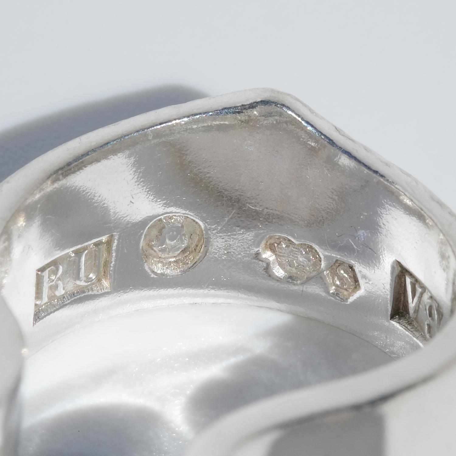 Anello in argento e cristallo di rocca di Rey Urban Made 1971 in vendita 5