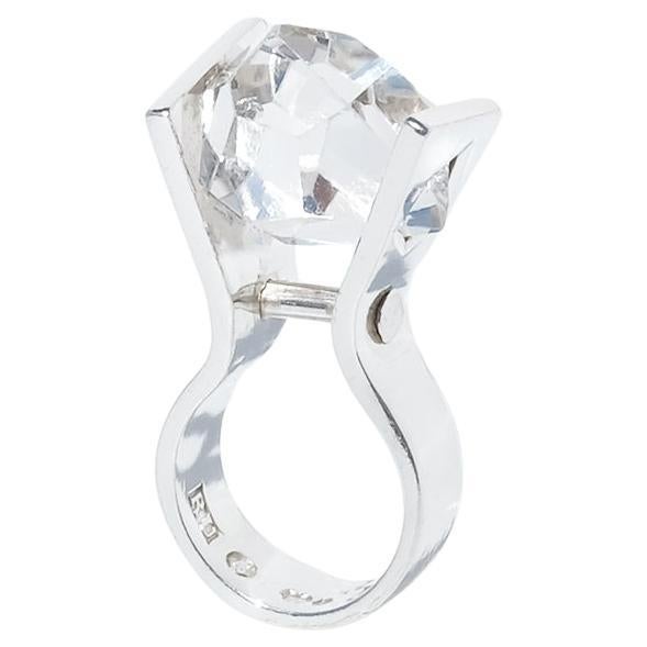 Silver and Rock Crystal Ring by Rey Urban Made 1971