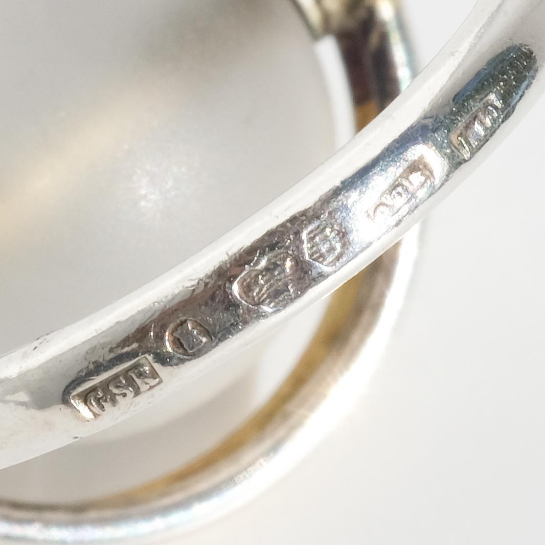 Silver and Rock Crystal Ring by Swedish Master Glenn Roll Made Year 1985 For Sale 2