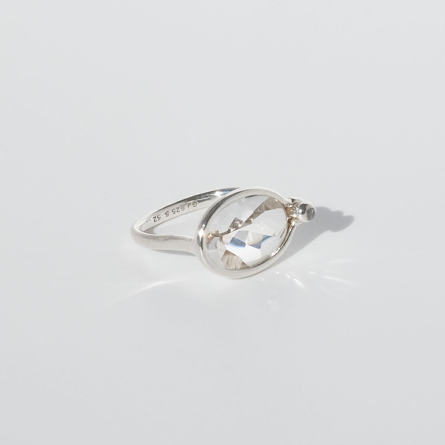 Silver and Rock Crystal Ring by Vivianna Torun Bülow-Hübe for Georg Jensen 2