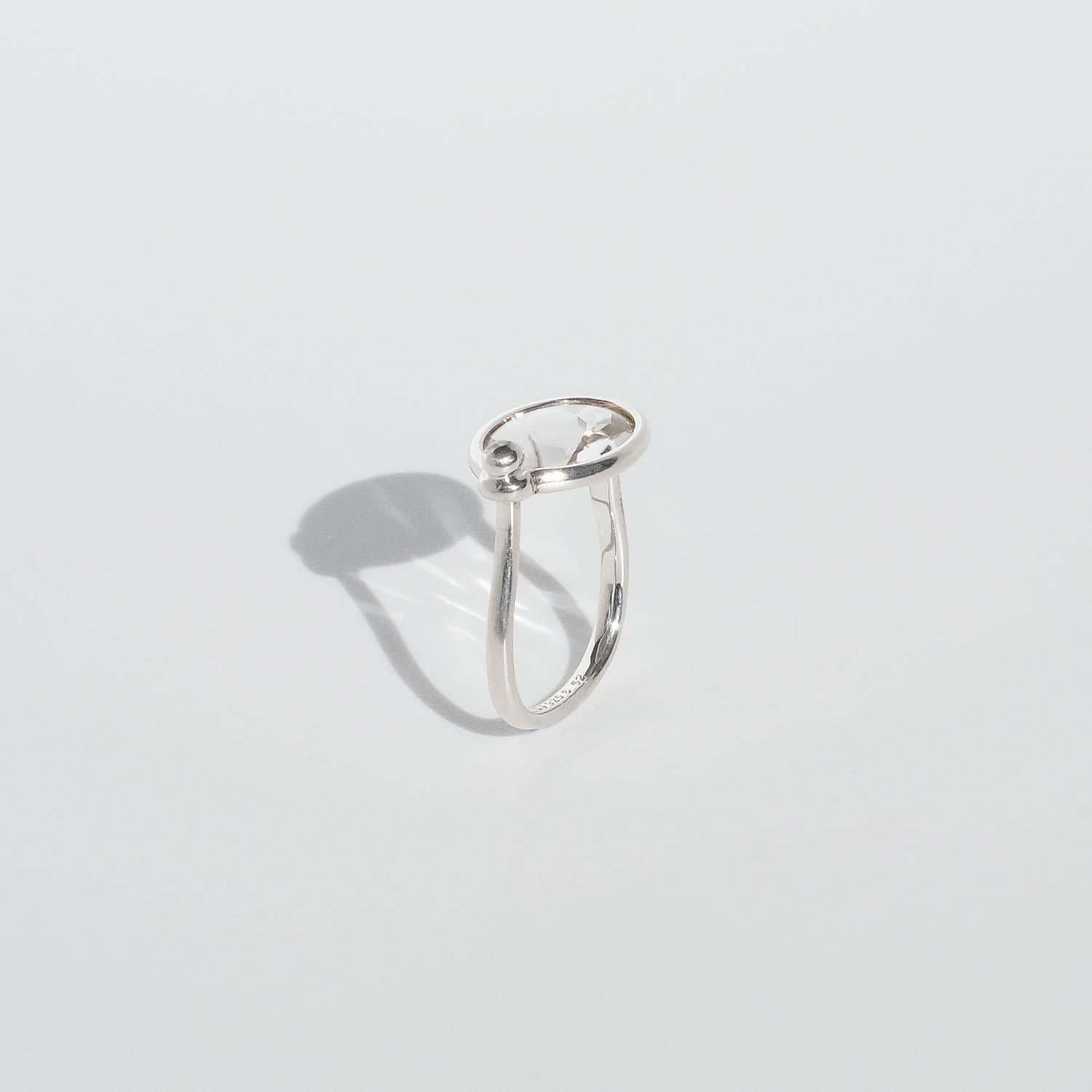 Silver and Rock Crystal Ring by Vivianna Torun Bülow-Hübe for Georg Jensen 3