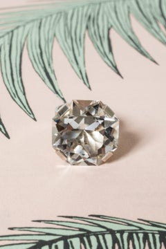 Silver and Rock Crystal Ring by Waldemar Jonsson, Sweden, 1969