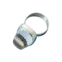 Silver and Rock Crystal Ring from Gussi