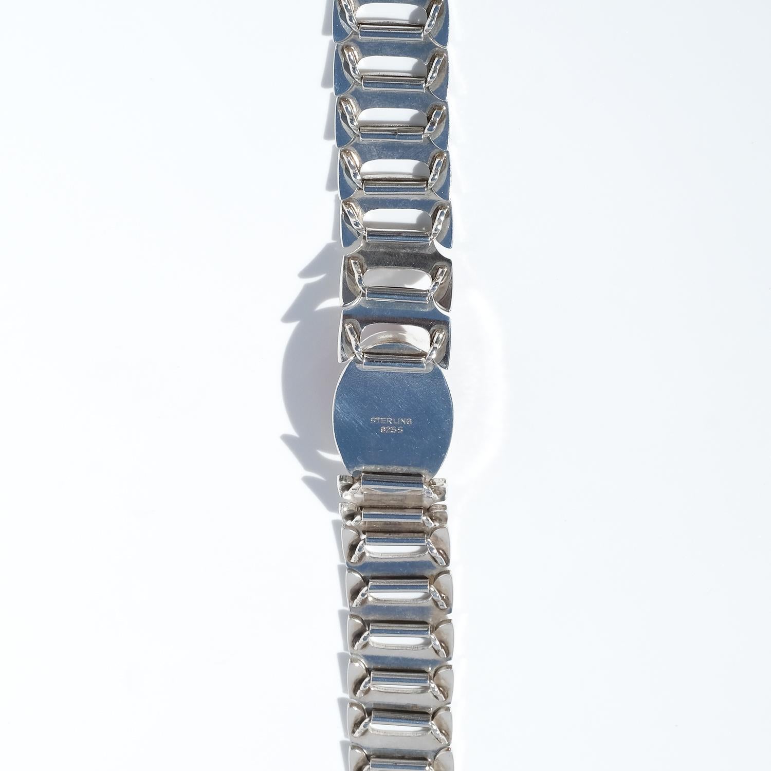 Bracciale in argento e quarzo rosa di Michelsen Made 1960 in vendita 4