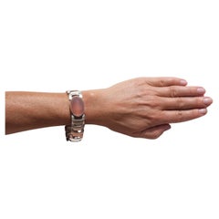 Silver and Rose Quartz Bracelet by Michelsen Made 1960