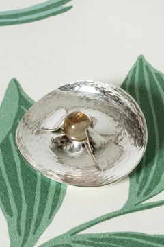 Silver and Rutilated Quartz Brooch by Elis Kauppi, Finland, 1960