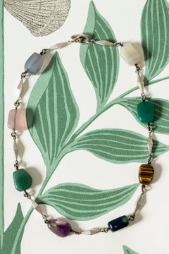 Collier in argento e pietre semipreziose di Arvo Saarela, Svezia, 1963
