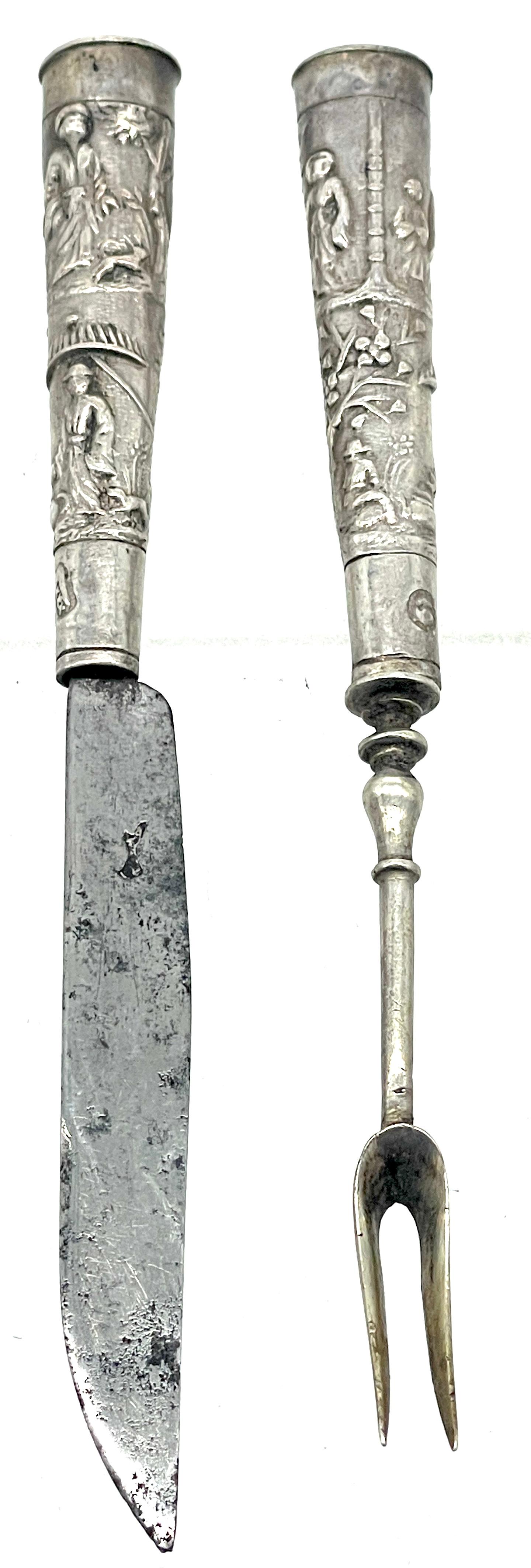 XVIIIe siècle et antérieur Couverts Etui, Couverts de voyage, Pays-Bas, 18ème siècle en vente