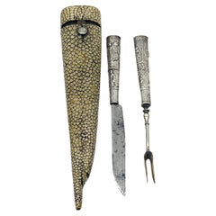 Silver and Shagreen Cutlery Etui, Travel Cutlery, Netherlands, 18th Century