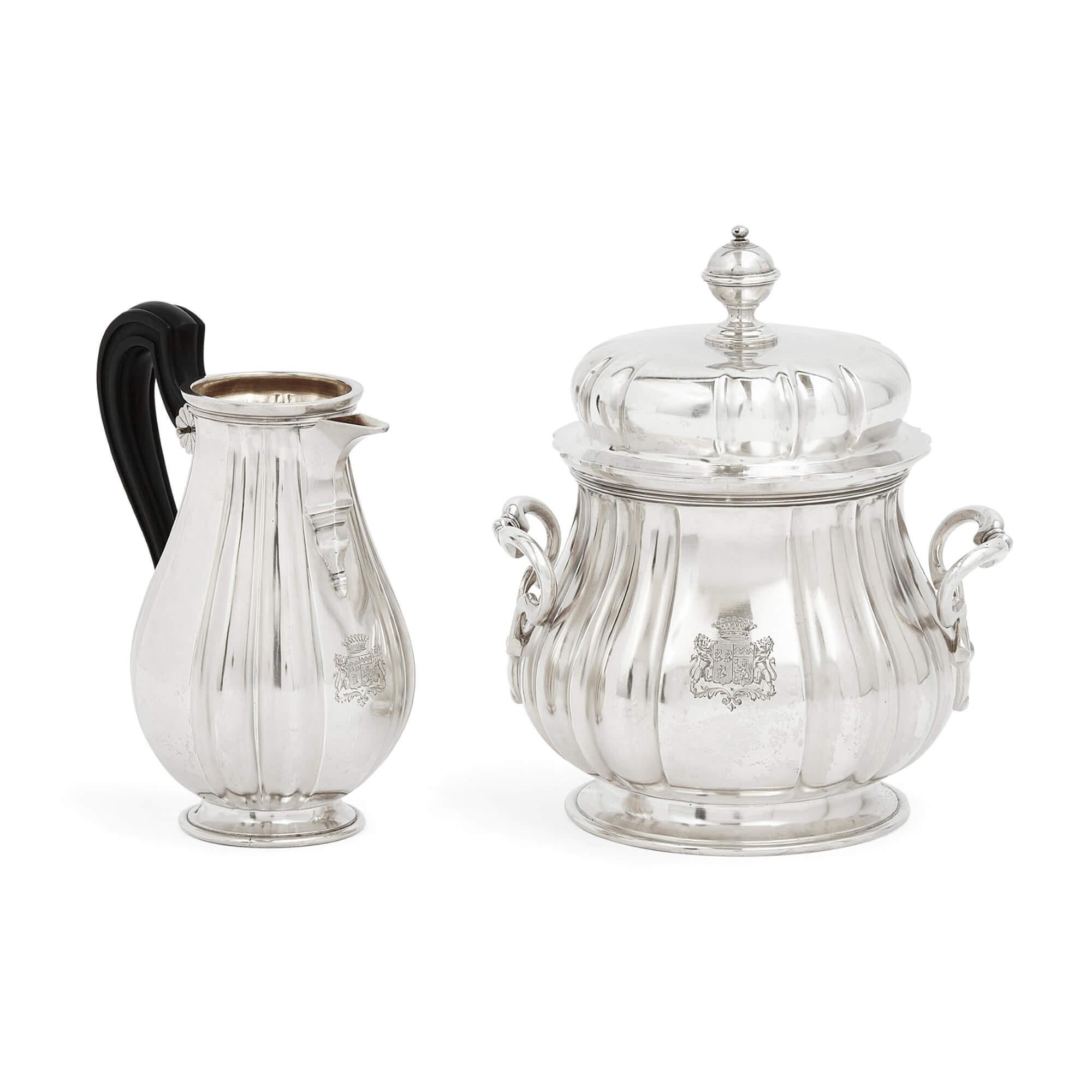 20th Century Silver and Silver-Plate Tea and Coffee Set by Cardeilhac For Sale