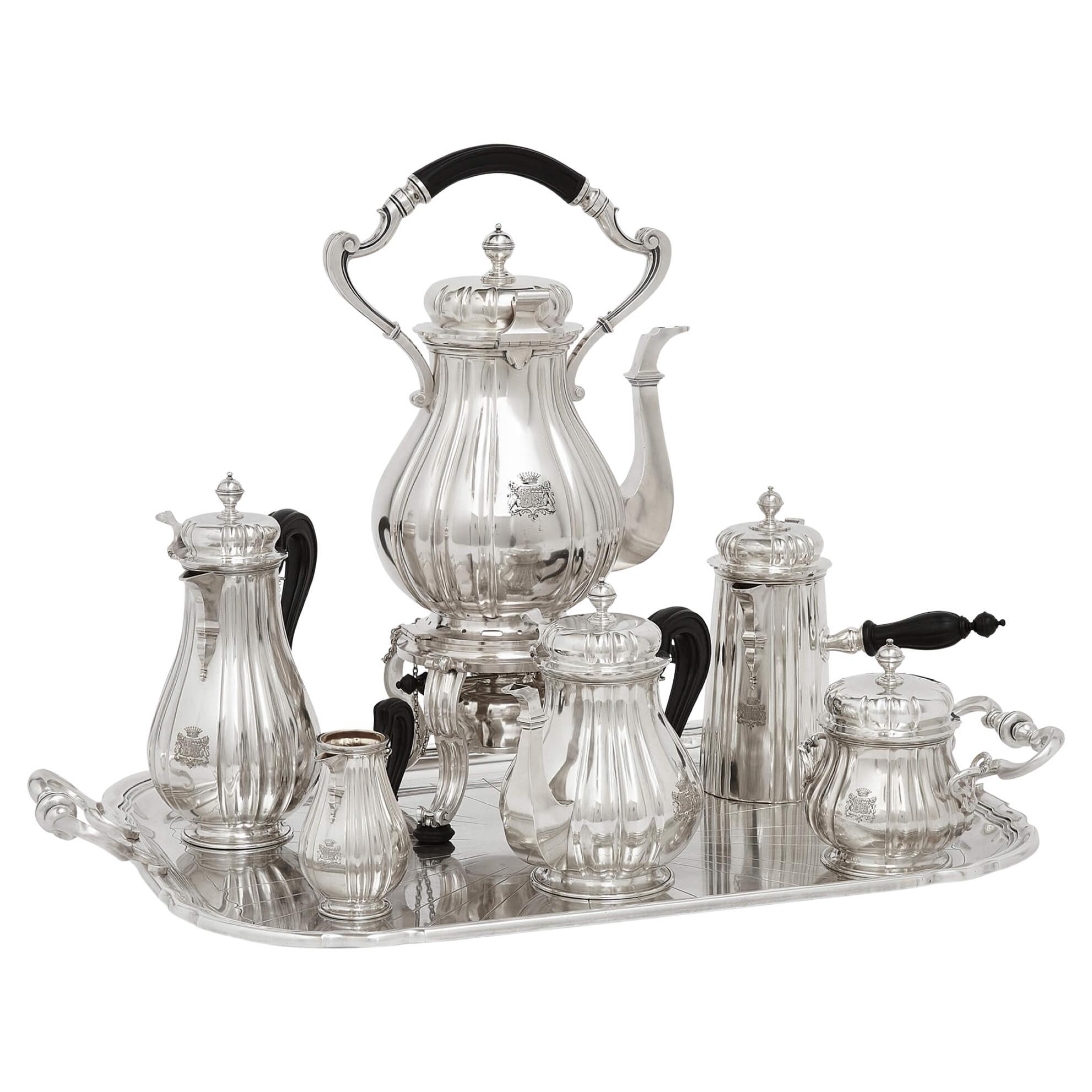 Silver and Silver-Plate Tea and Coffee Set by Cardeilhac For Sale