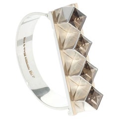 Silver and Smoky Citrine Bracelet by Sigurd Persson. Made Year 1963.
