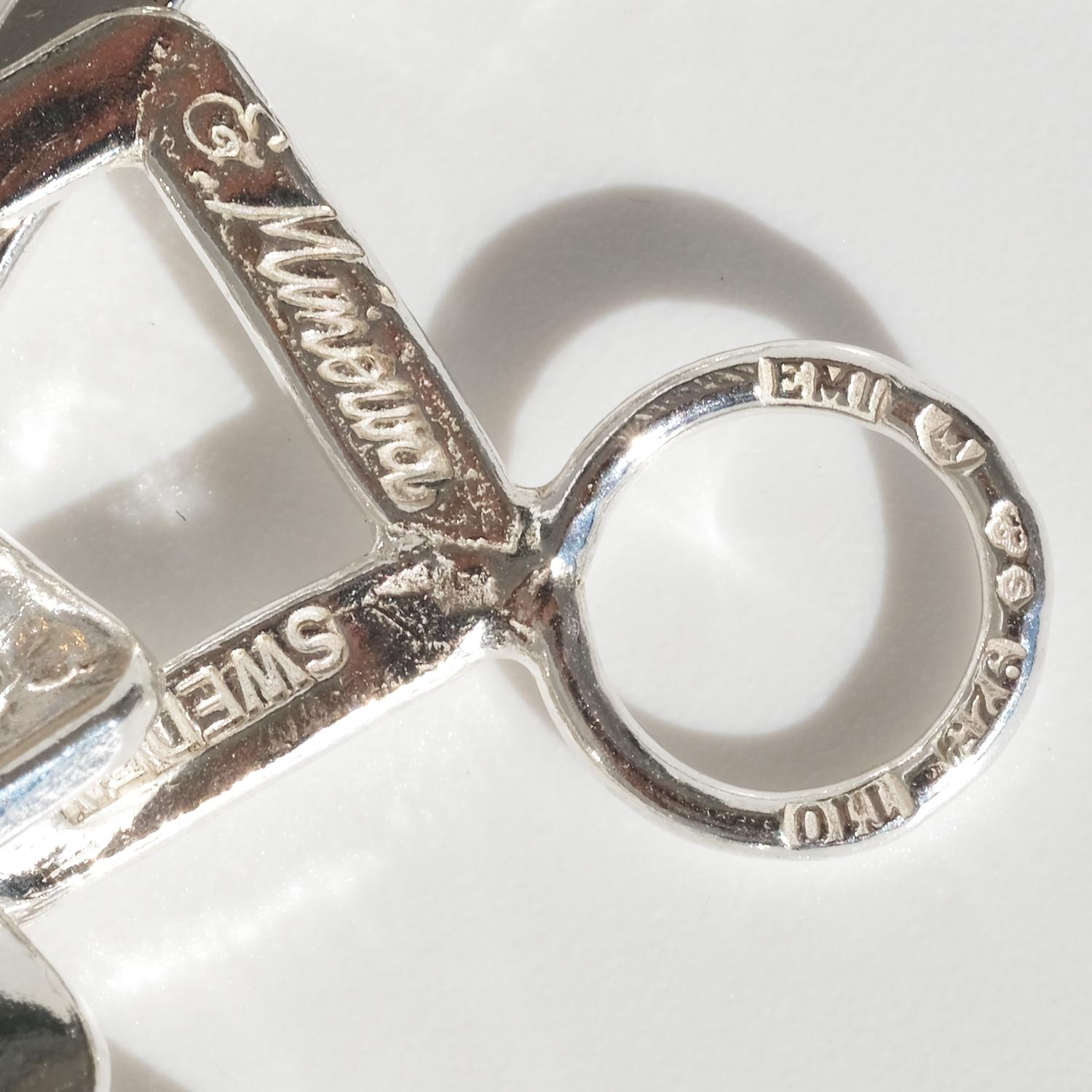 Collana in argento e quarzo fumé di Etsuko Minowa del 1993 in vendita 3
