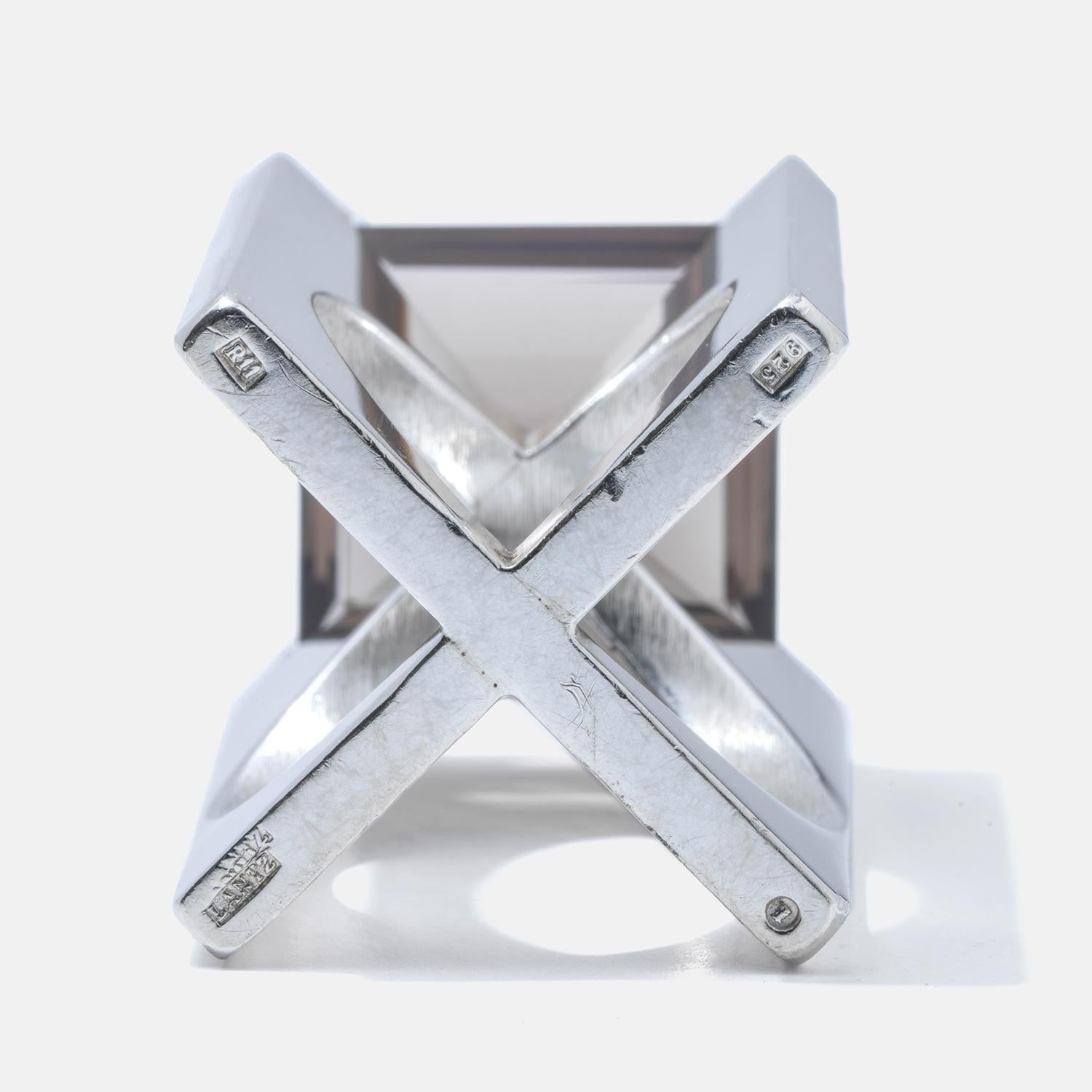 Ring aus Silber und Rauchquarz, hergestellt im Jahr 2015 im Angebot 2