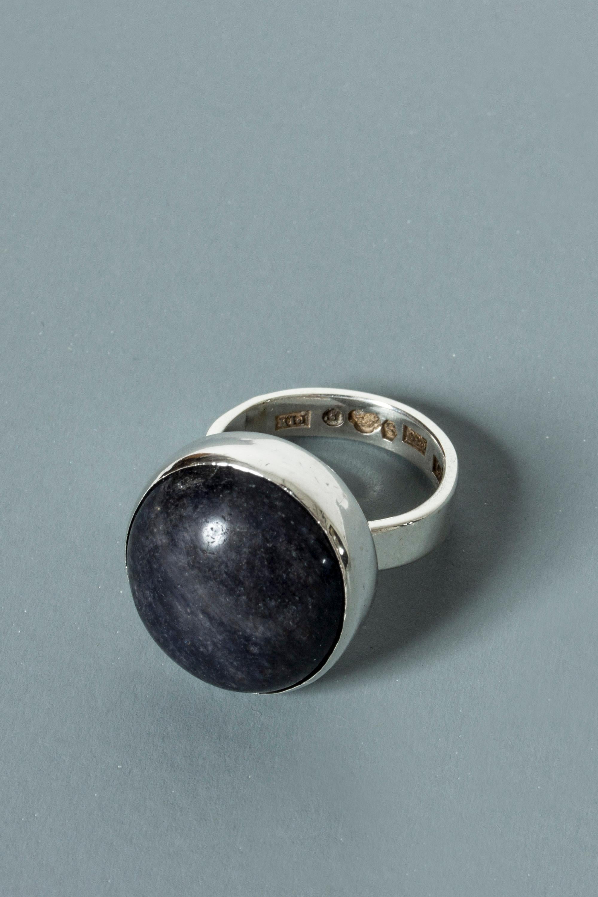 Silver and Sodalite Ring by Cecilia Johansson In Good Condition For Sale In Stockholm, SE