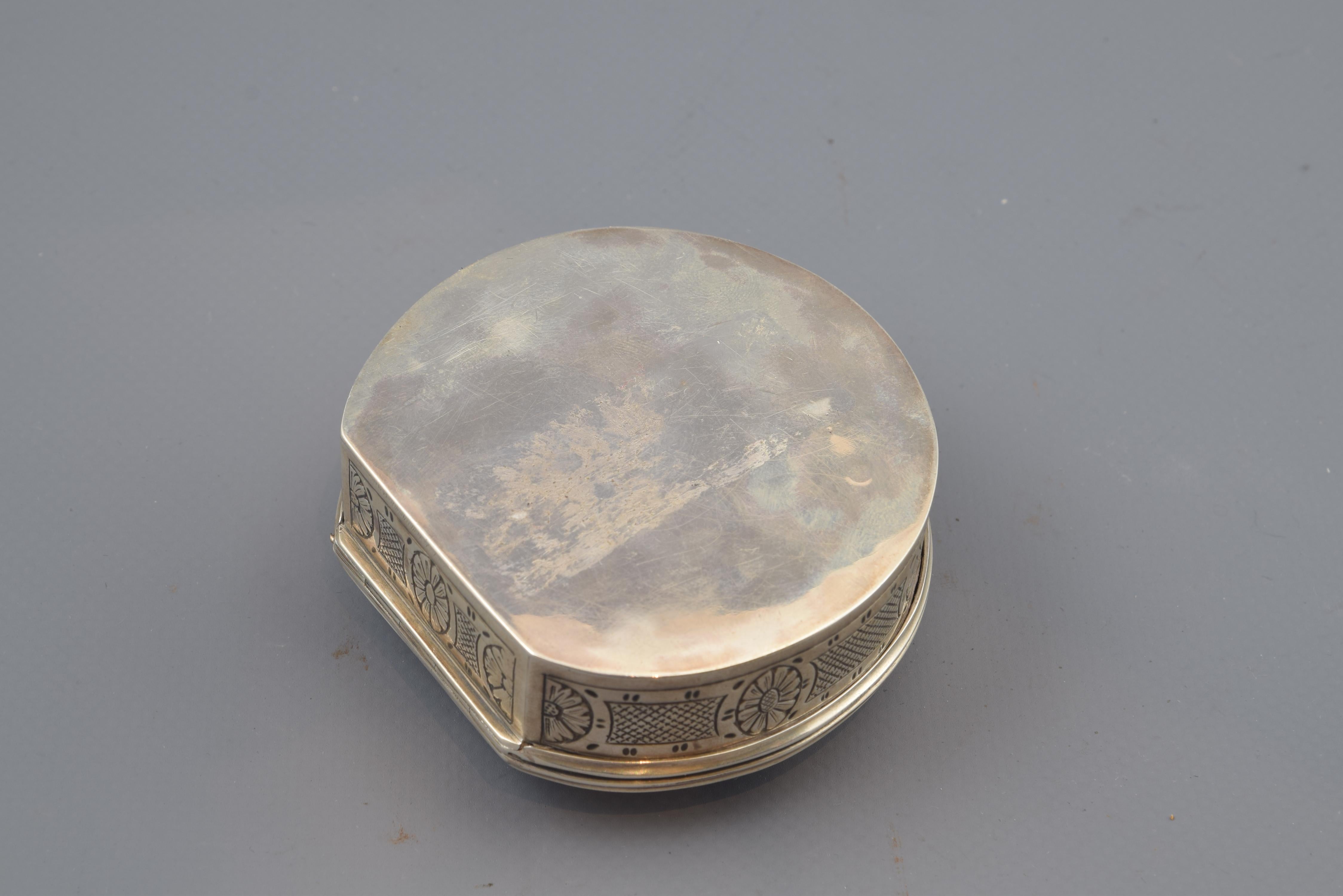 Neoclassical Silver and Stone Box, 19th-20th Century