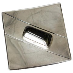Silberne Silber- und Tigerauge-Brosche von Heikki Kaksonen, Finnland, 1964