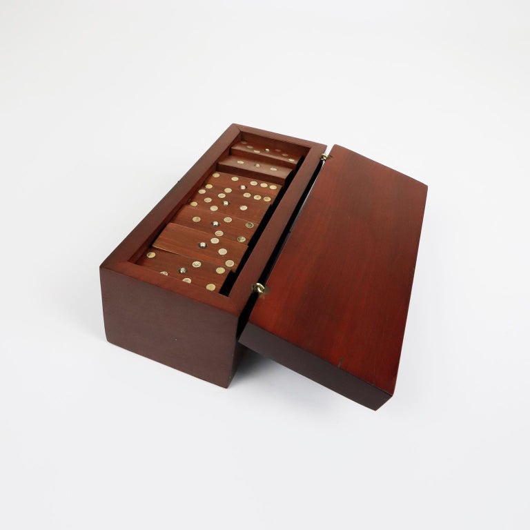 Amazing Wiliam Spratling Style Dominoes set made of tropical wood and silver inlay.
    