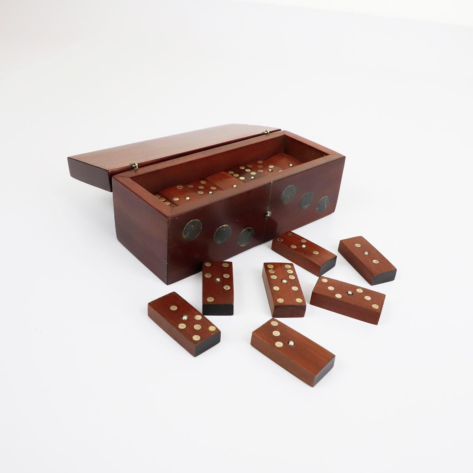 Mid-Century Modern Silver and Tropical wood William Spratling style Dominoes Set