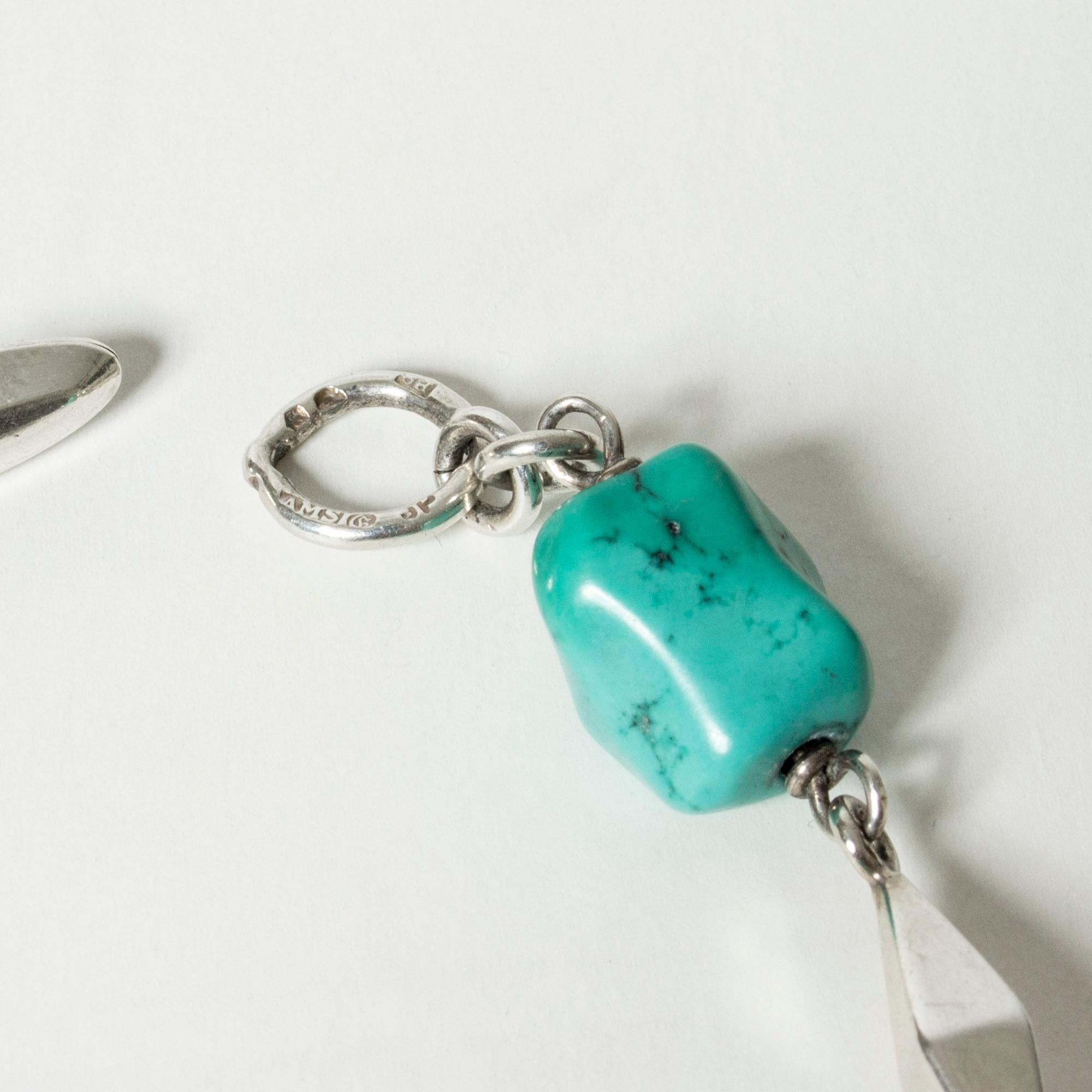 Women's Silver and Turquoise Bracelet by Arvo Saarela, Sweden, 1965