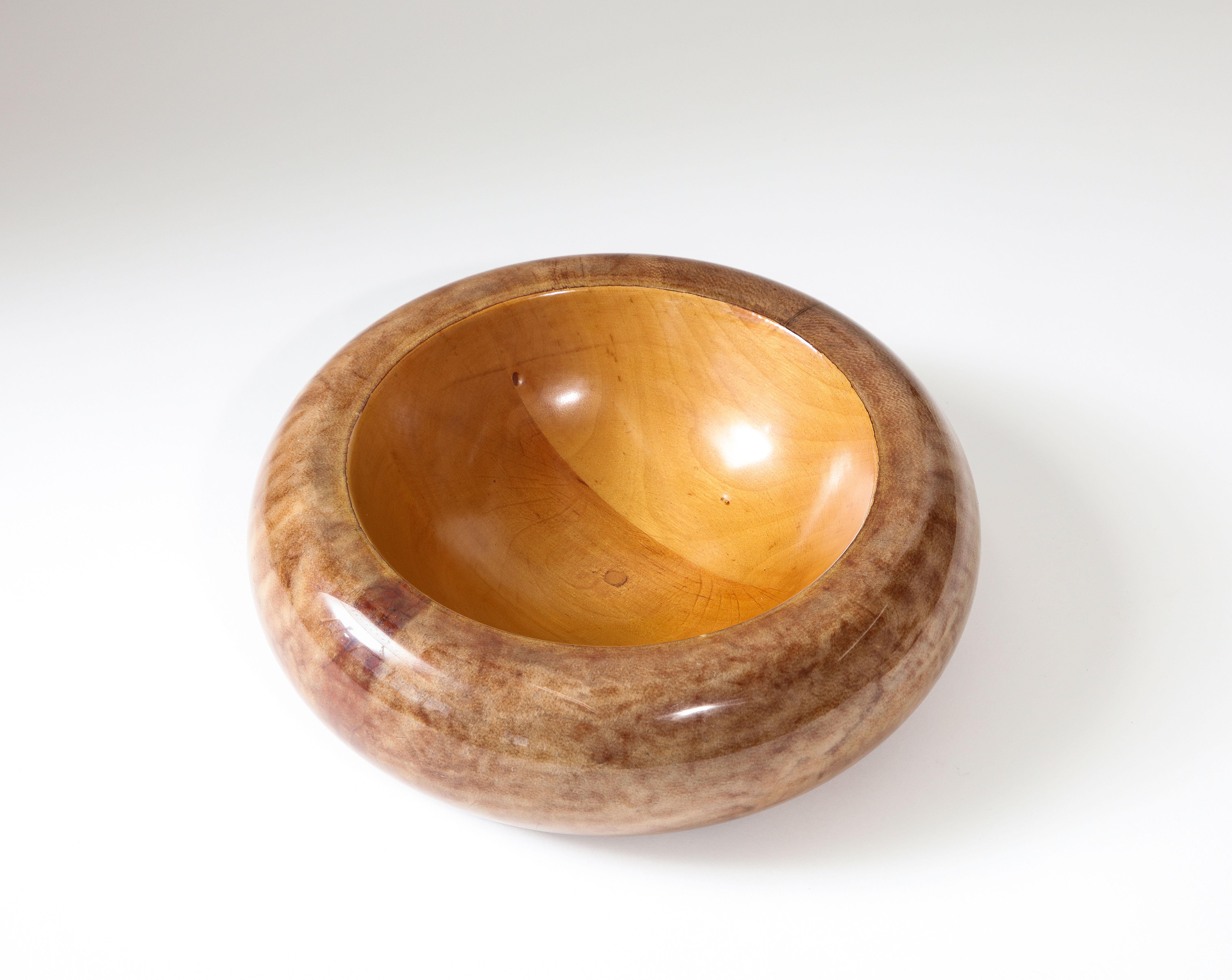 Cuenco de plata y vitela a la manera de Aldo Tura, Italia, c. 1960 siglo XX en venta