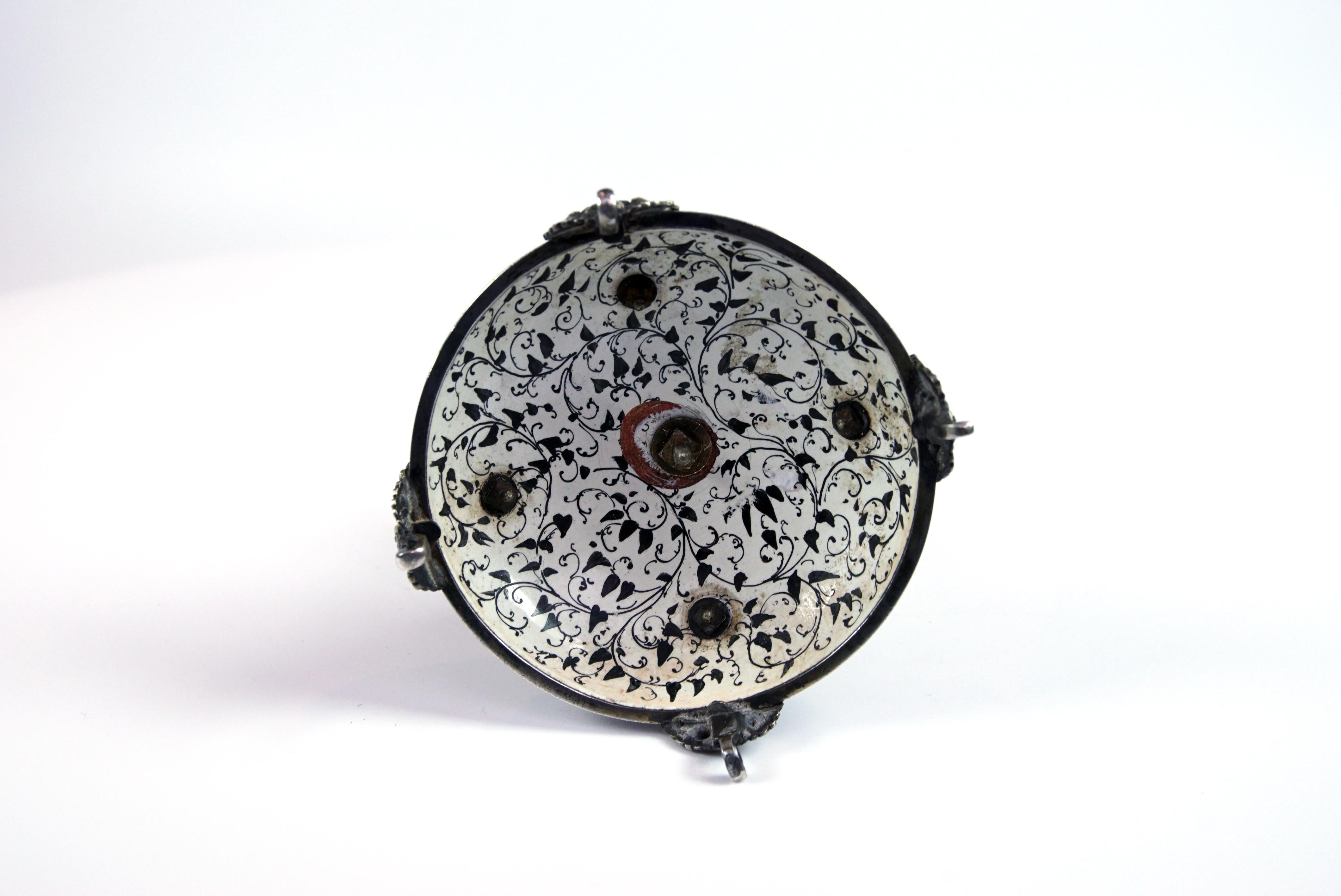 Silver and Viennese Enamel Clock with Eagle by Hermann Bohm 8